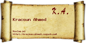 Kracsun Ahmed névjegykártya